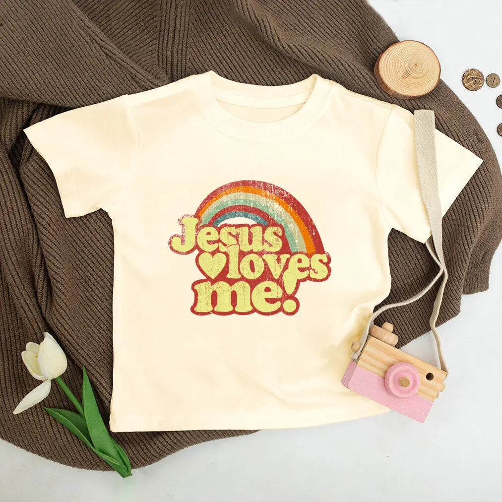 Jesus Loves Me Kids Retro T-shirt