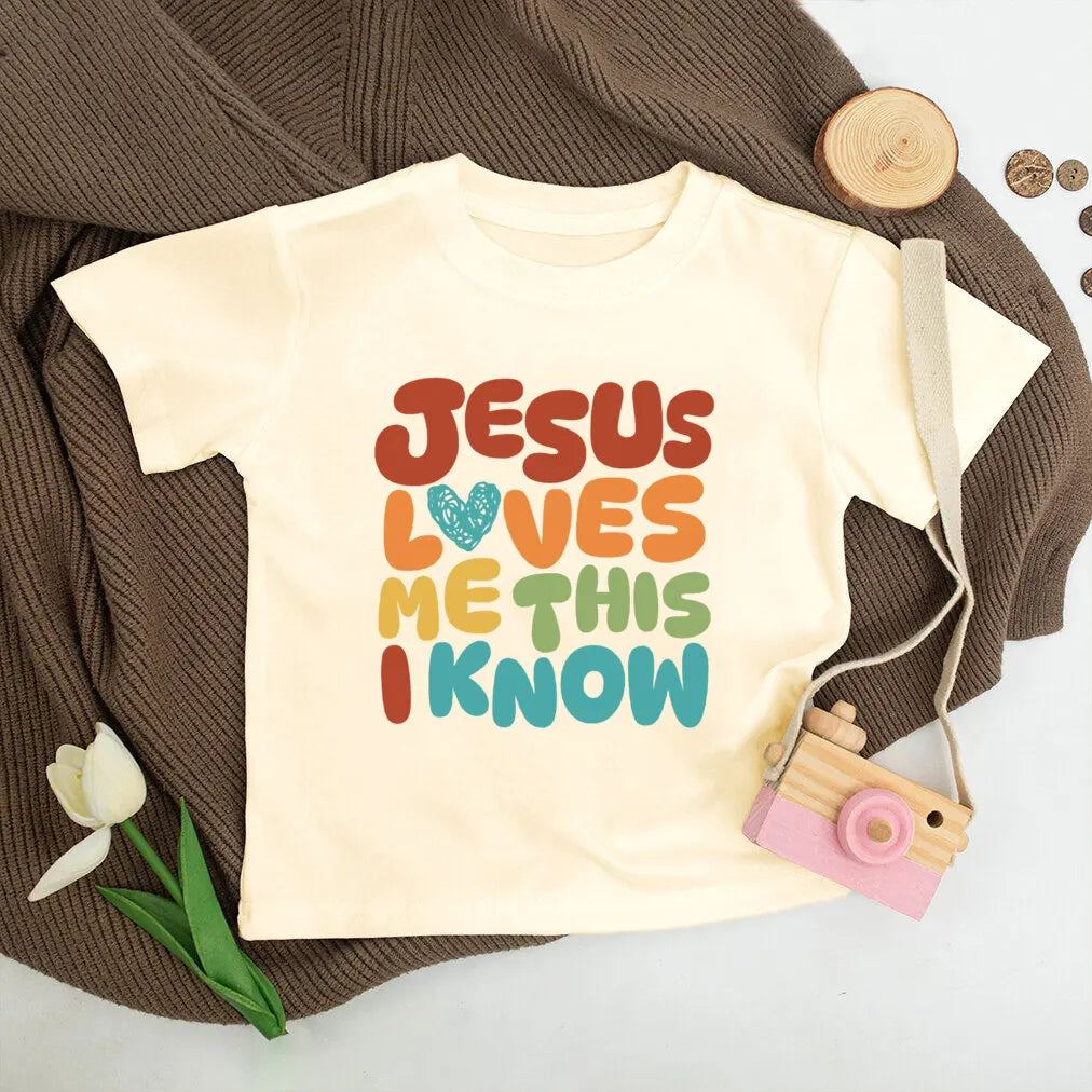 Jesus Loves Me Kids Retro T-shirt