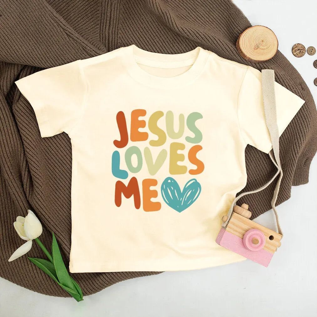 Jesus Loves Me Kids Retro T-shirt